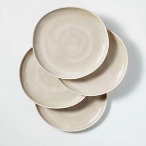 4!!!! HEARTH & HAND NWT tonal melamine dinner plates -natural/cream -11”